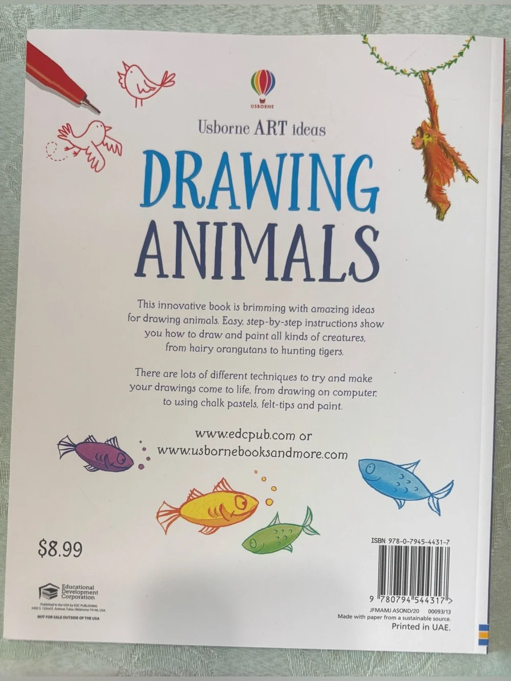 Usborne Drawing Animals Kids Art Book